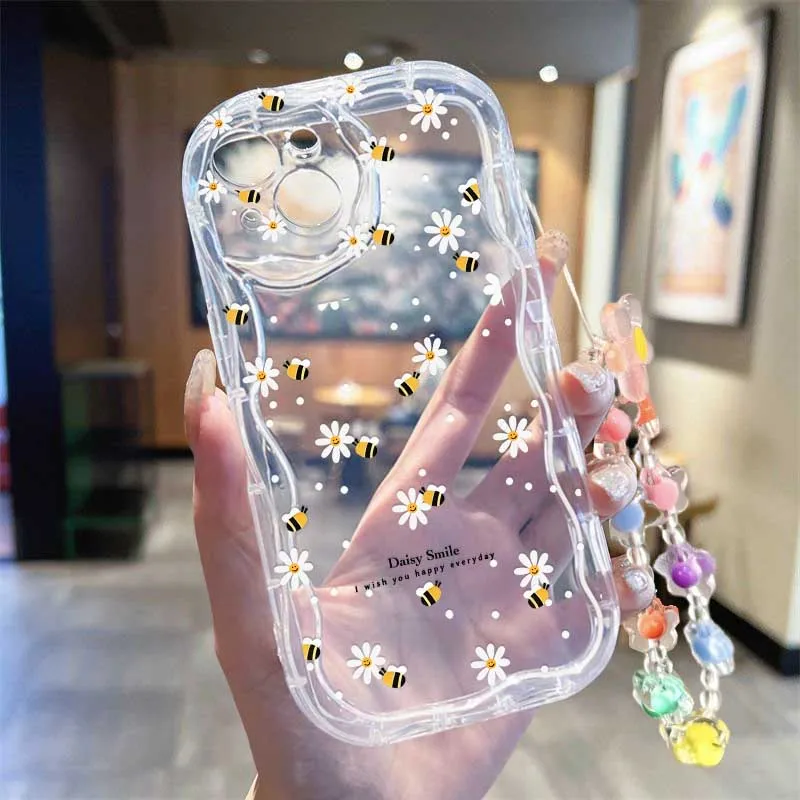 Милый чехол с узором «Улыбающа – обзор и цена Cute Cartoon Wrist Strap Silicone Case