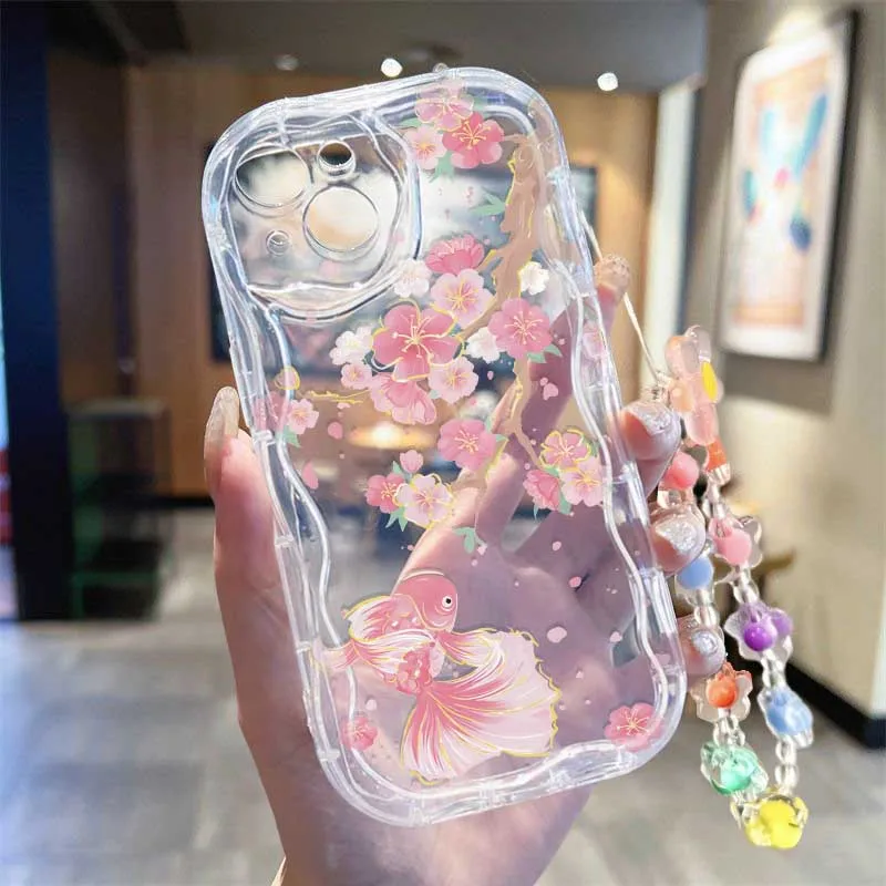 Милый чехол с узором «Улыбающа – обзор и цена Cute Cartoon Wrist Strap Silicone Case