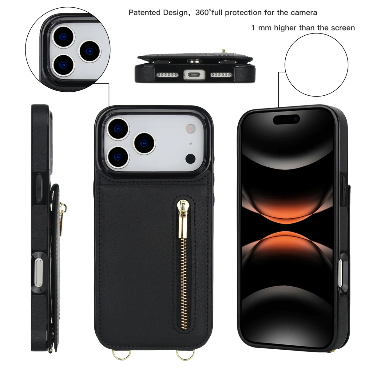 Кожаный чехол-кошелек с молние – обзор и цена Leather Wallet Card Holder Phone Cover
