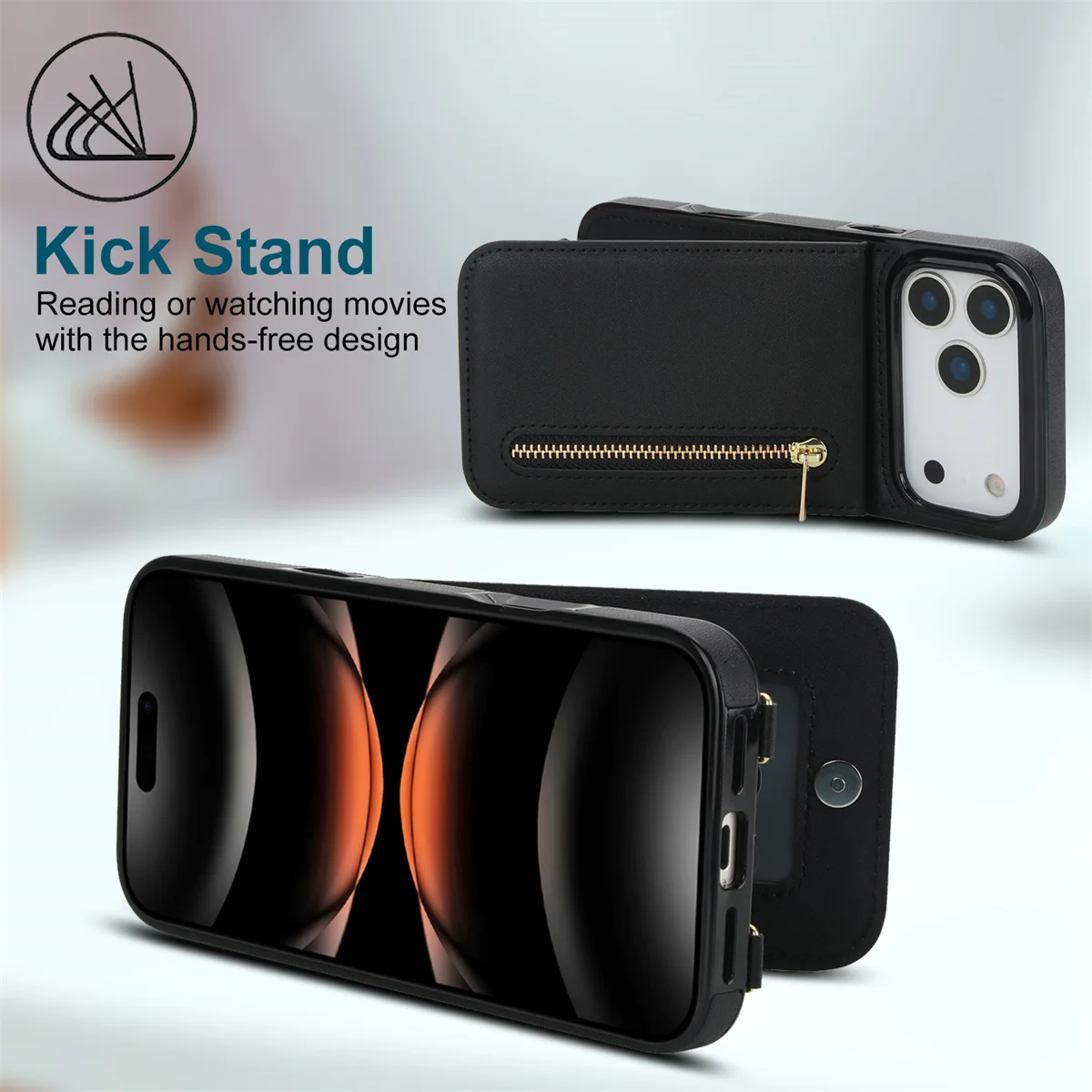 Кожаный чехол-кошелек с молние – обзор и цена Leather Wallet Card Holder Phone Cover